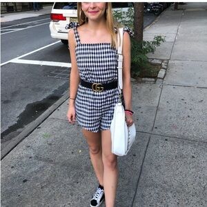 Sabo Skirt gingham tie strap romper
